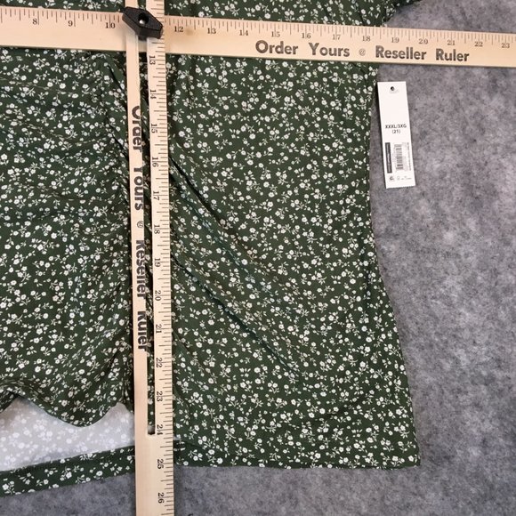 No Boundaries Top XXXL 21 Boho Cottagecore Green Ditsy Floral Print Cutout Front - Picture 12 of 15